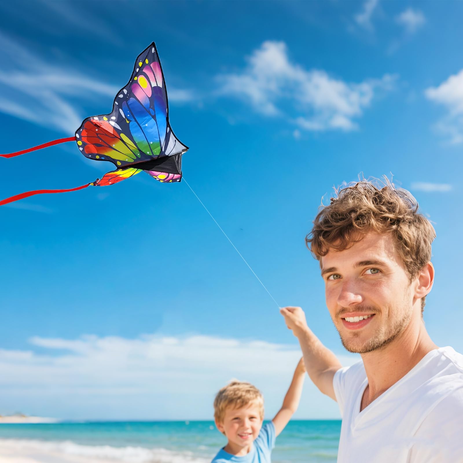 Mint's Colorful Life Paquete de 3 cometas para niños y adultos, juego de cometas de pulpo delta mariposa fácil de volar para principiantes, cometas de playa grandes para juegos y actividades