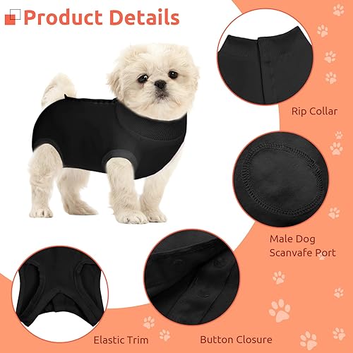 Miniatura 90 de SAWMONG Traje de recuperación para perros, traje de recuperación para perros después de la cirugía, traje quirúrgico de esterilización para perros