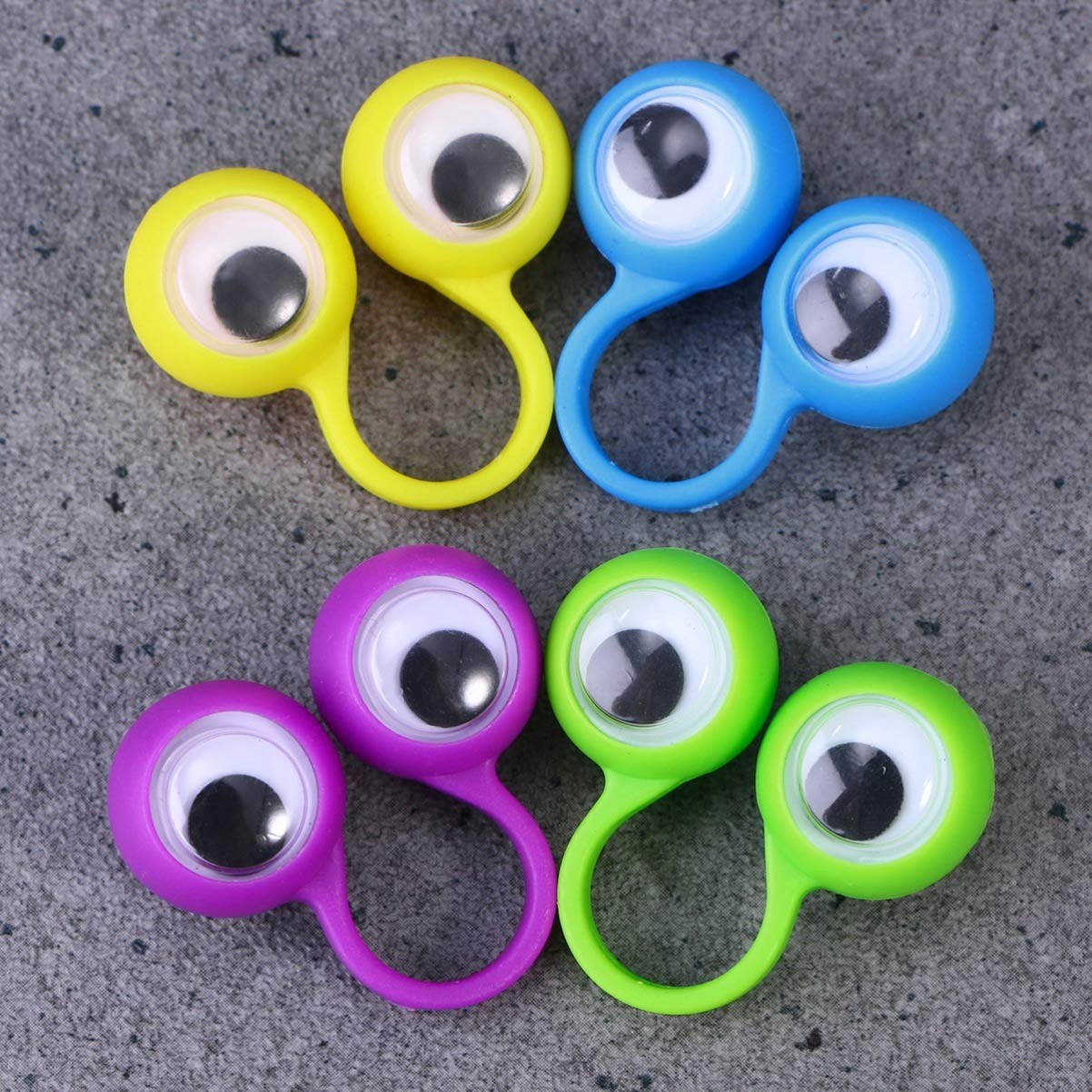 HEALLILY Classroom Reward 50Pcs Eye Finger Puppets, Googly Eye Rings Finger Educational Toy, Funny Wiggly Eyeball Finger Puppets for Kids Children (Random Color) Monster Finger Puppet - Image 4
