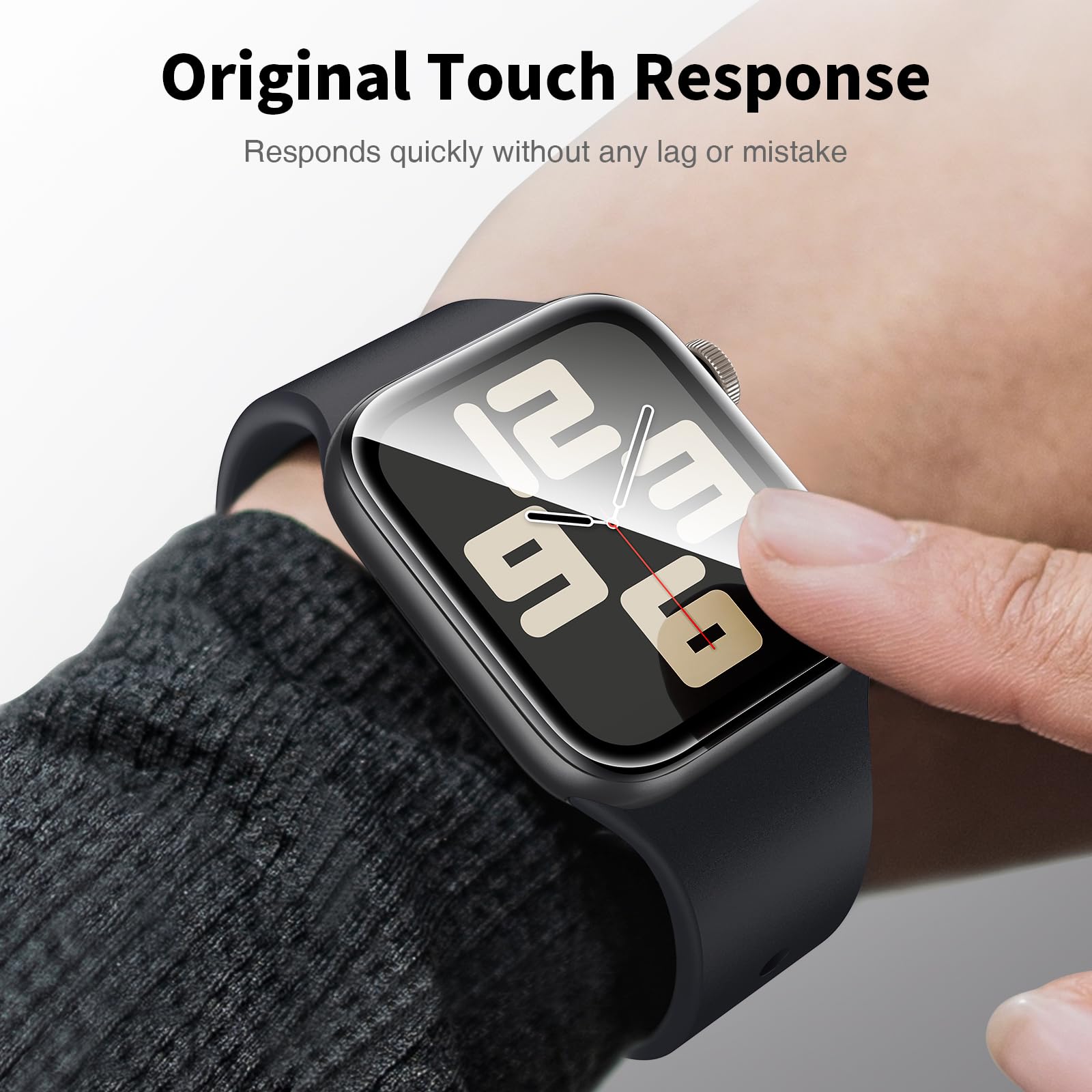 LK 8 sztuk folii ochronnej do Apple Watch Series SE3/SE2/SE/6/5/4 44 mm folia ochronna na wyświetlacz, pełne pokrycie, bez pęcherzyków powietrza, pełne pokrycie, wysoka jakość HD, elastyczna i odporna