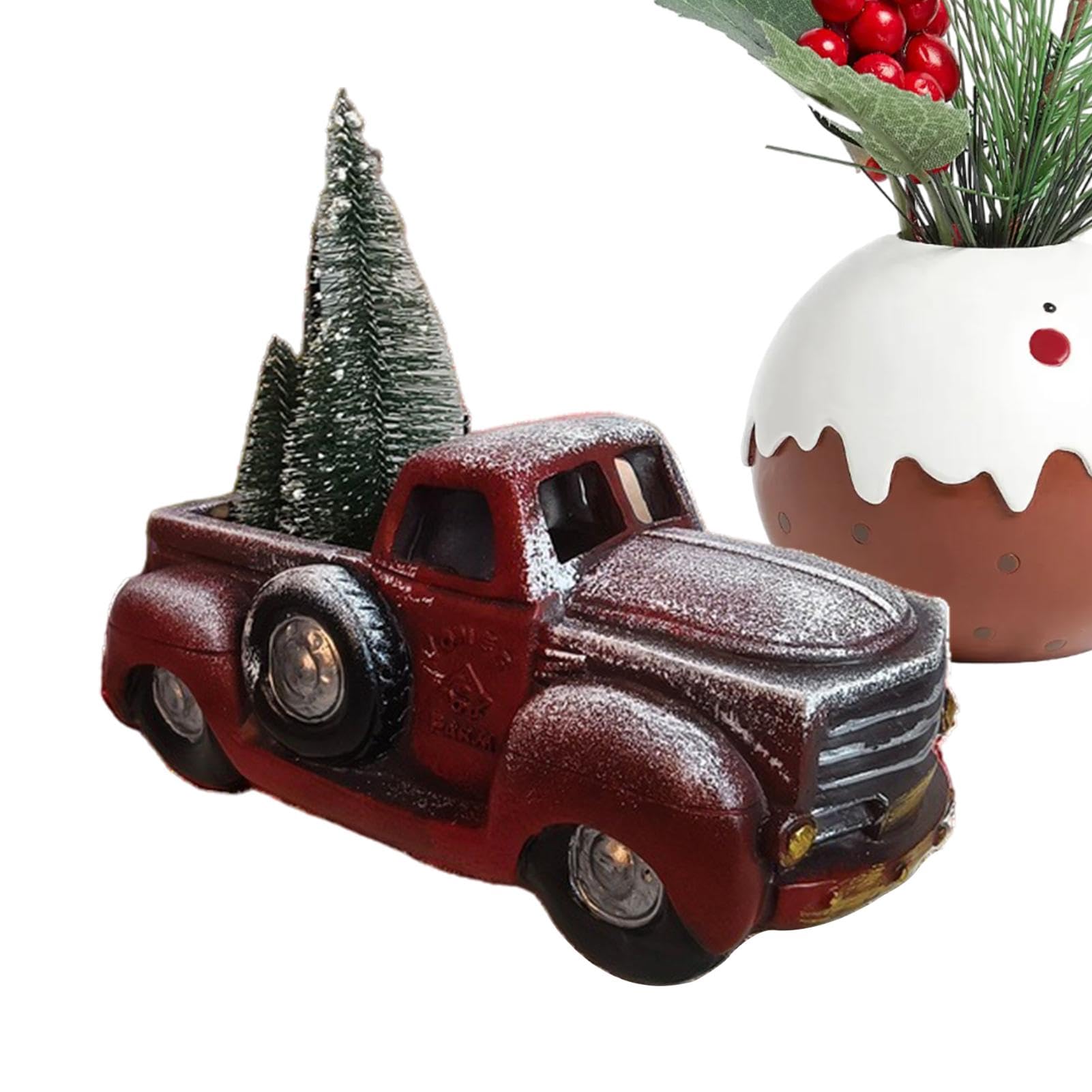 Camión de Navidad decorativo de metal como regalo de reyes vintage