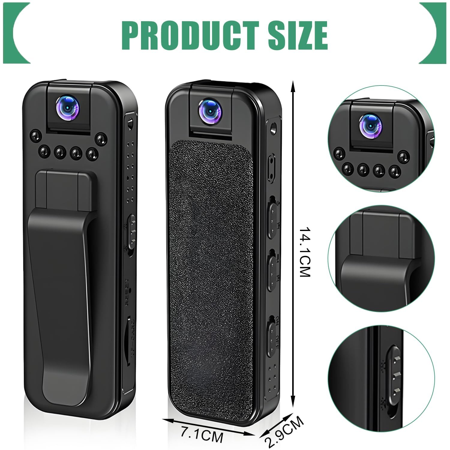 Mini Action Cam 1080P Audio Video Recording - Dettaglio