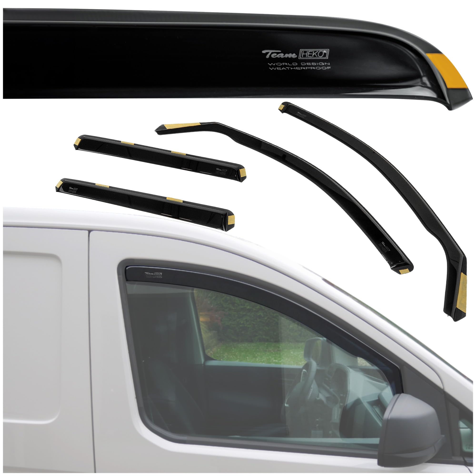 HEKO | Compatible con Dacia Bigster 2025+; Deflectores para Ventanas Laterales; 4 uds.; Deflectores de Aire Antilluvia, Oscurecidos, Aerodinámicos; Instalación Rápida y Sencilla
