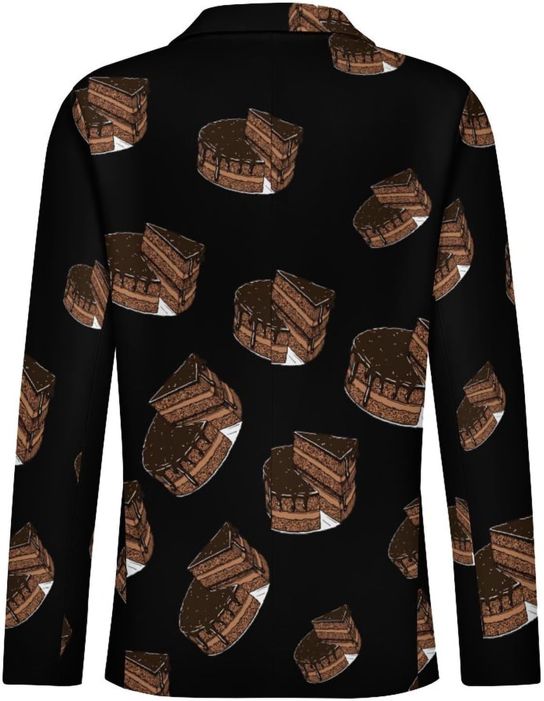 Chocolate Cake Printed Men's Blazer Slim Fit Suit Jackets 6X-Large