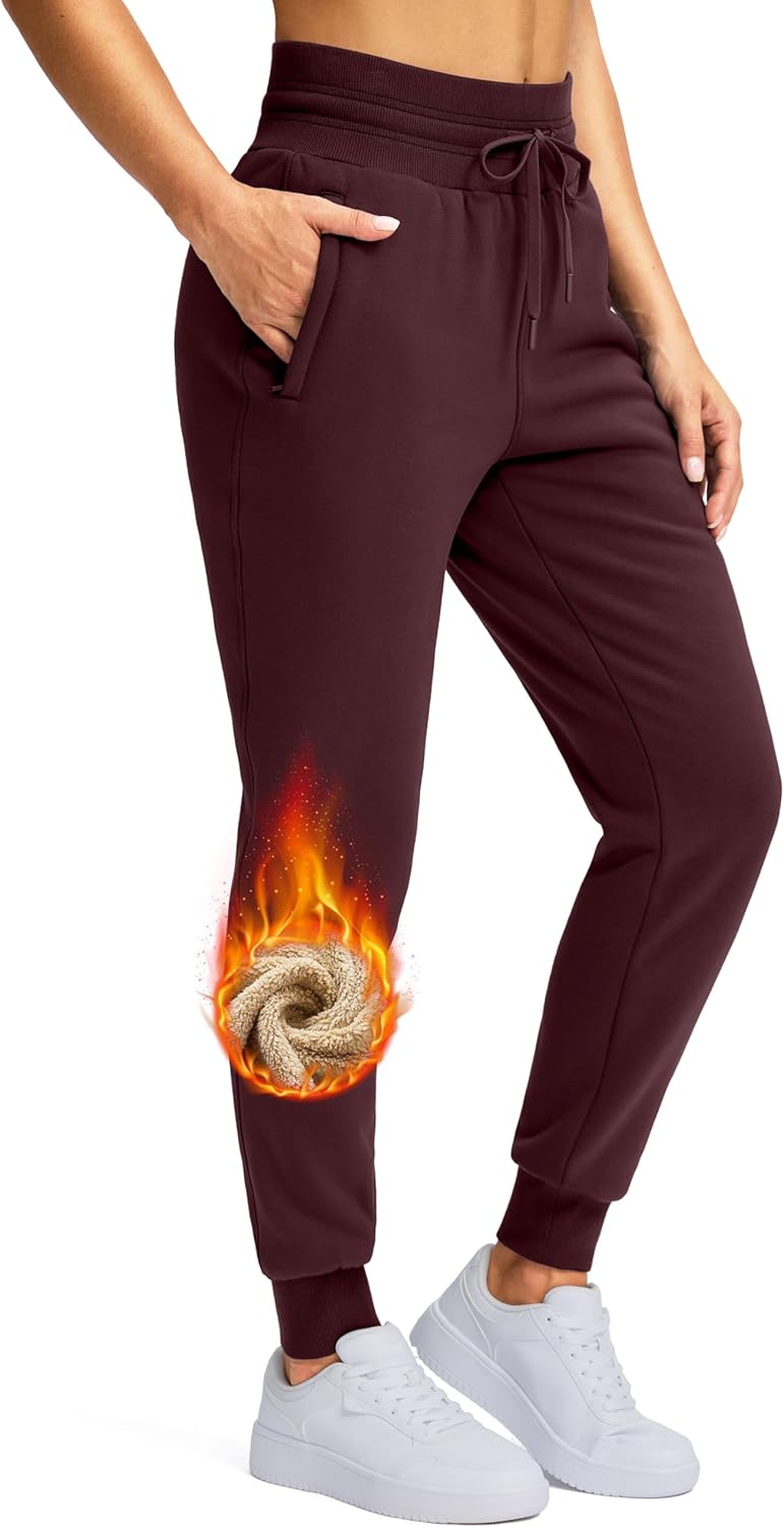 G Gradual Women’s Sherpa Fleece Lined Pants with Zipper Pockets Winter Warm Joggers High Waisted Fleece Sweatpants G Gradual Women’s Sherpa Fleece Lined Pants with Zipper Pockets Winter Warm Joggers High Waisted Fleece Sweatpants
