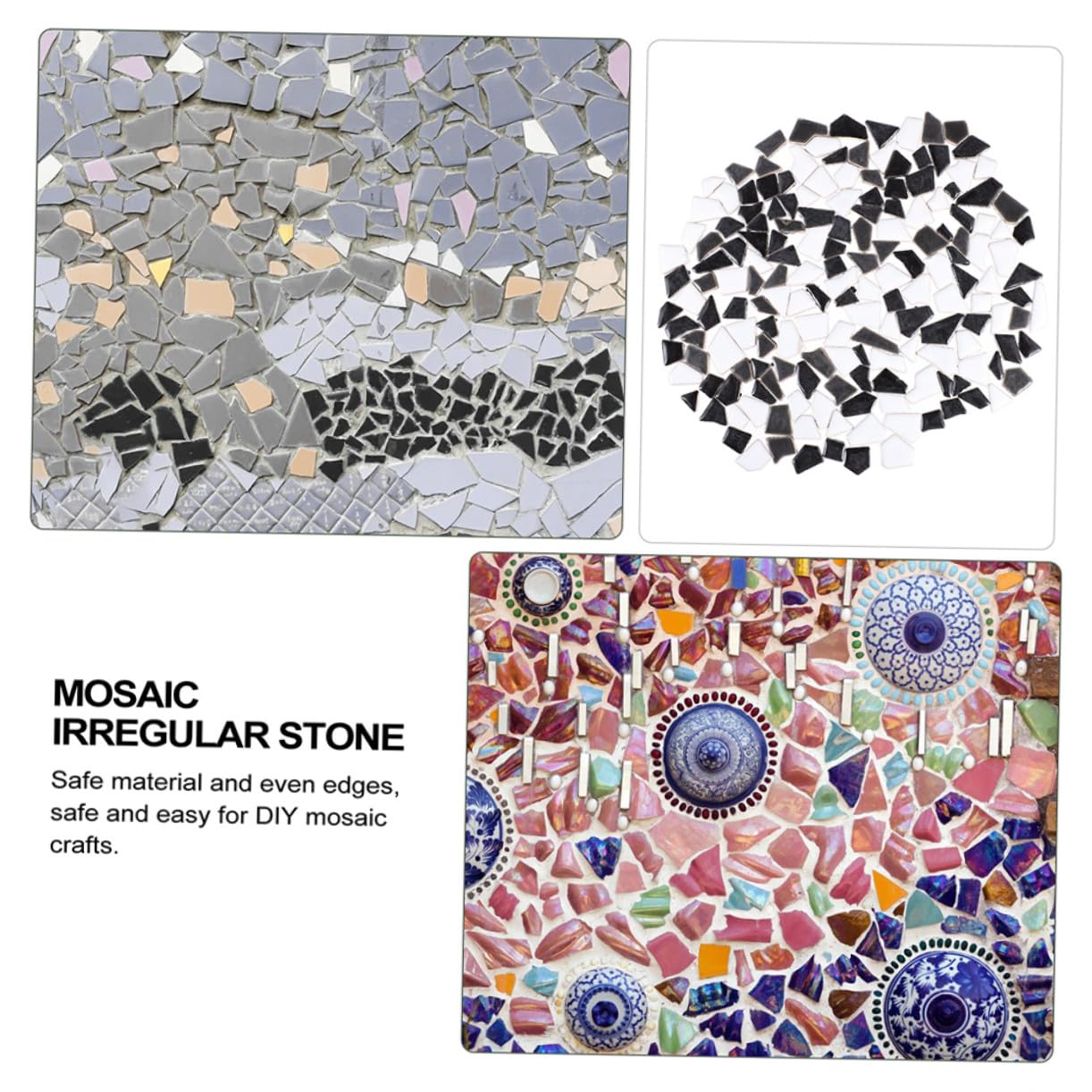 Tessere per Mosaico Ceramica Irregolari 1 Sacchetto per DIY Art Craft | Pezzi Creativi per Vasi e Progetti Casalinghi, Bordi Uniformi, Uso Pratico e Comodo