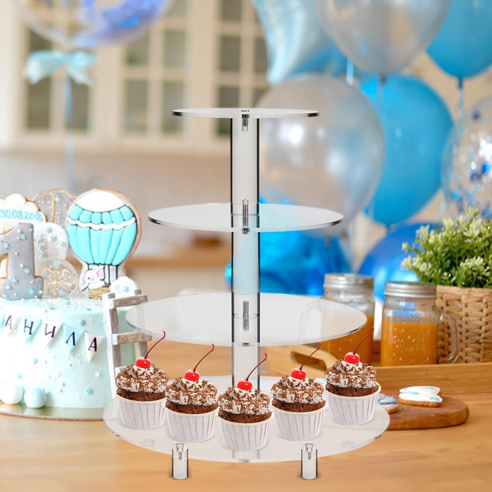 Alzata Per Cupcake 4 Ripiani In Acrilico - Per Matrimoni, Compleanni, Eventi