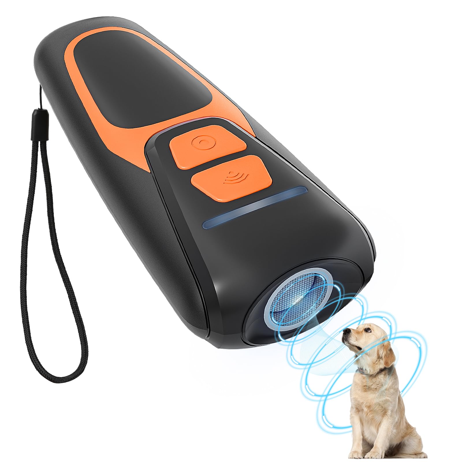 Sicilaien Ultrasonic Dog Bark Deterrent Device, 50FT Long Range Rechargeable Anti Barking Control, Safe for Dogs & Humans Portable Indoor Outdoor