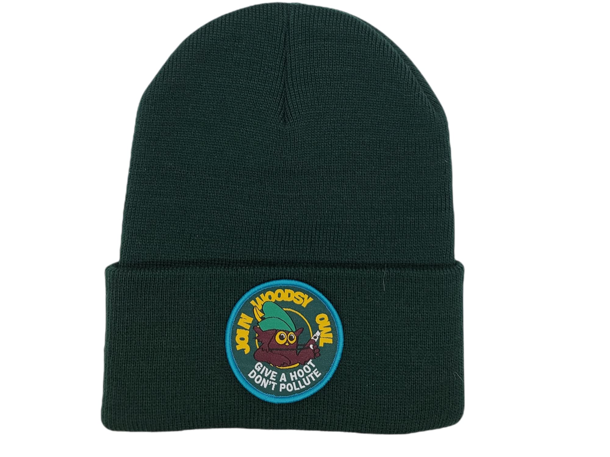 Woodsy Owl Beanie with Give a Hoote Dont Pollute Woven Patch