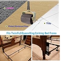 Vista 6 de Heavy Duty Bed Frame Wheels Casters Rollers for Bed Frame Socket Sleeve Install with Locking,Set of 4 (4) (4, Gold)