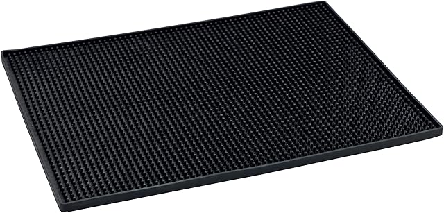 WENKO Dish draining mat Maxi, extra large rubber mat with studded texture for drying dishes & glasses, sink mat made of high-quality plastic, dishwasher-safe, 40 x 30 cm, black