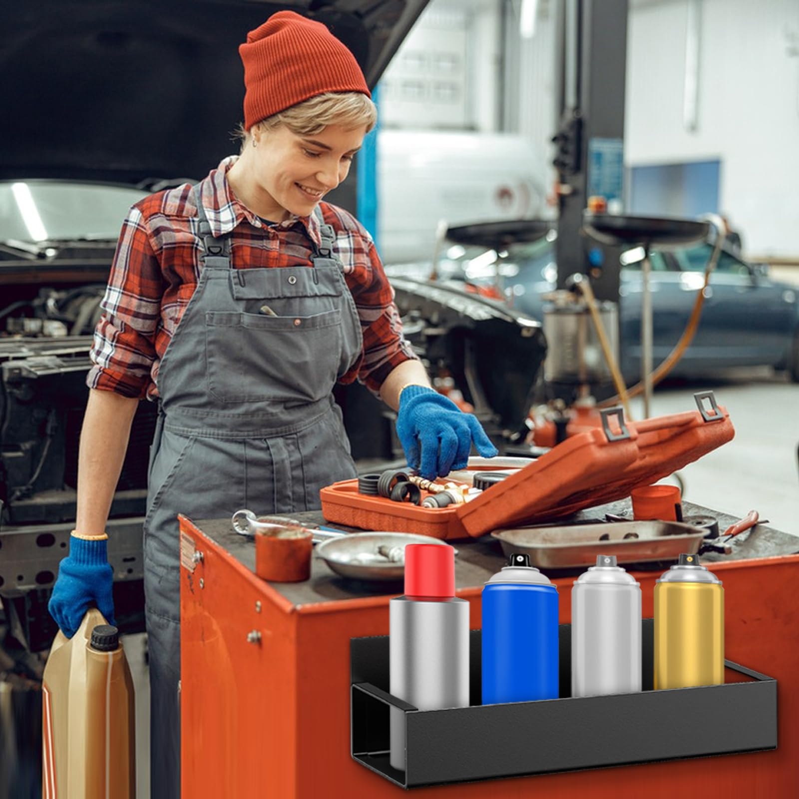 YEXEXINM 2 botes de espray magnéticos, soporte para latas para botellas de spray, color negro, soporte para latas de aerosol, soporte para taller para latas de aerosol, estantería