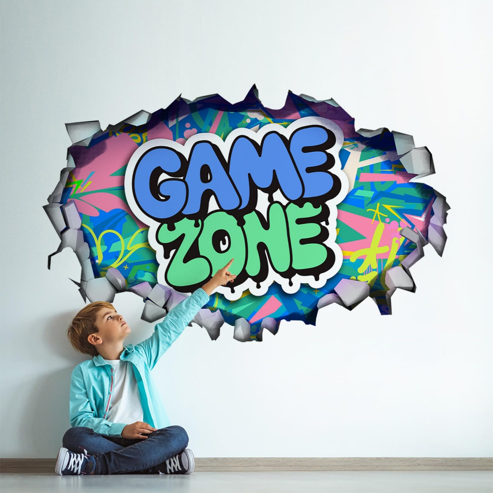 3D Game Wall Decals,Gamer Controller Wall Stickers for Boys Room,Gaming Joystick Sticker for Teenagers Kids Bedroom Playroom Nursery Wall Decor-Style C - Image 2