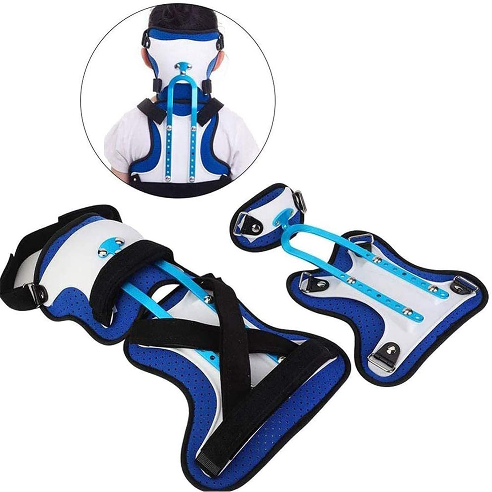 Orthèse Thoracique De La Tête Et du Cou pour Enfants Collier Cervical Appareil De Rééducation pour Chirurgie Cervicale, Appareil De Rééducation pour Le Cou À Traction en U Réglable