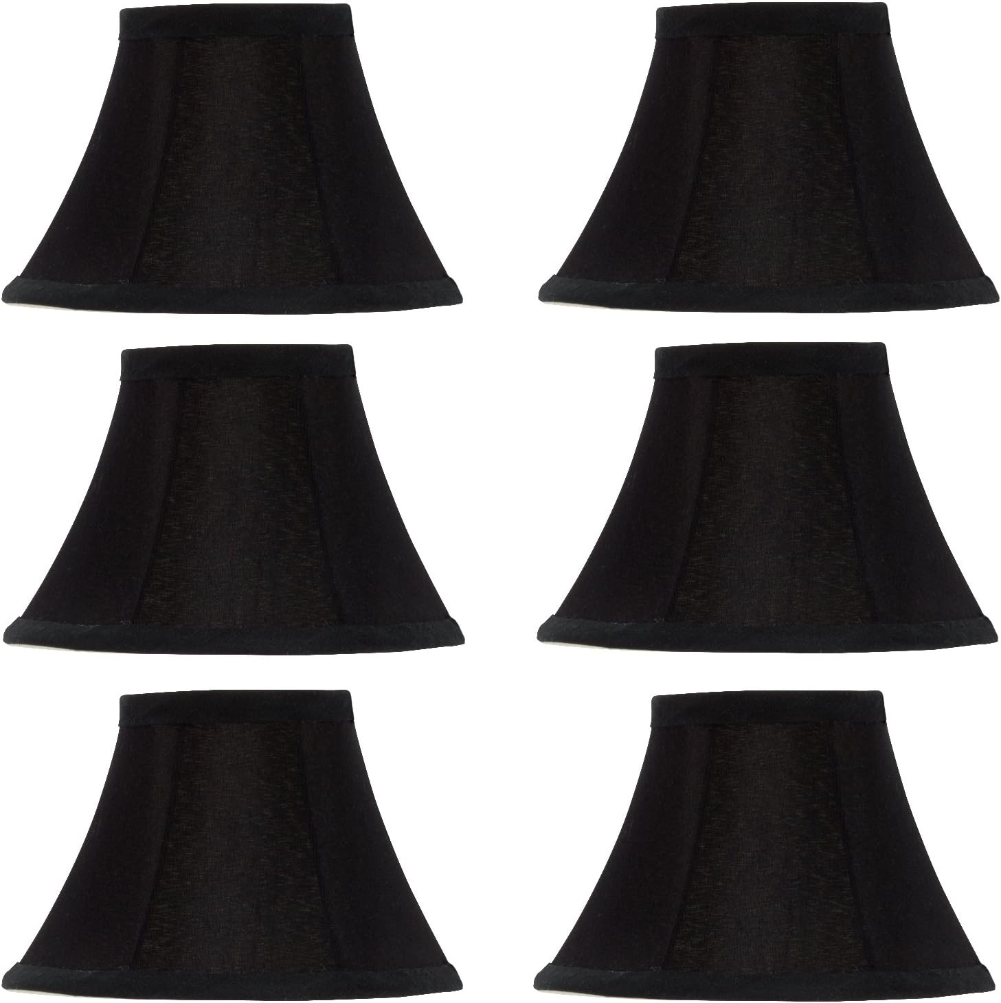 Upgradelights Set of 6 Chandelier Lamp Shades 6 Inch Black Silk with