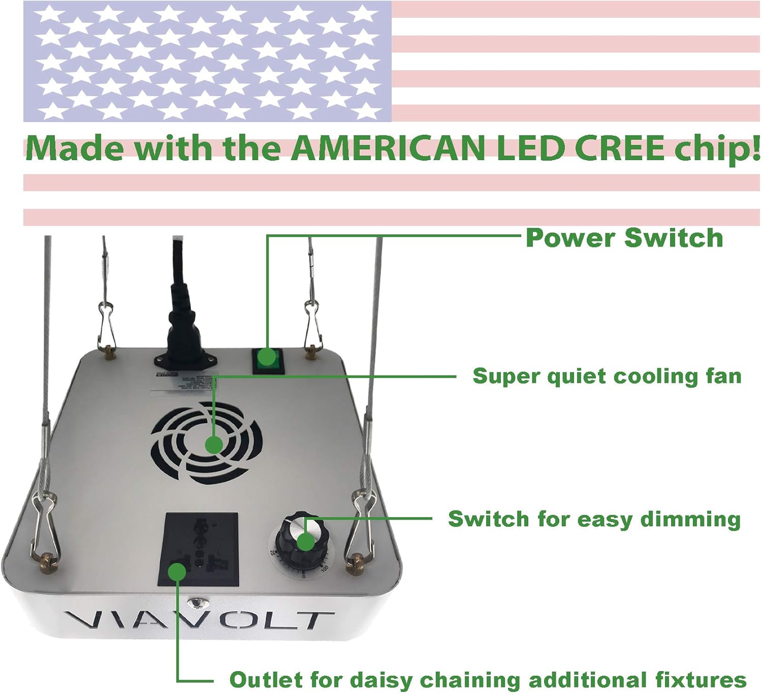 Grow Light, 6500K Full Spectrum, Cree COB LED, 65 Watts,12,000 Lumens