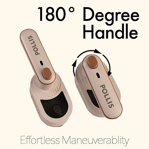 Miniatura 4 de Pollis Plancha portátil 2 en 1 para ropa, fácil de viajar y uso en el dormitorio, diseño ligero, tecnología plegable giratoria de 180 grados, tanque