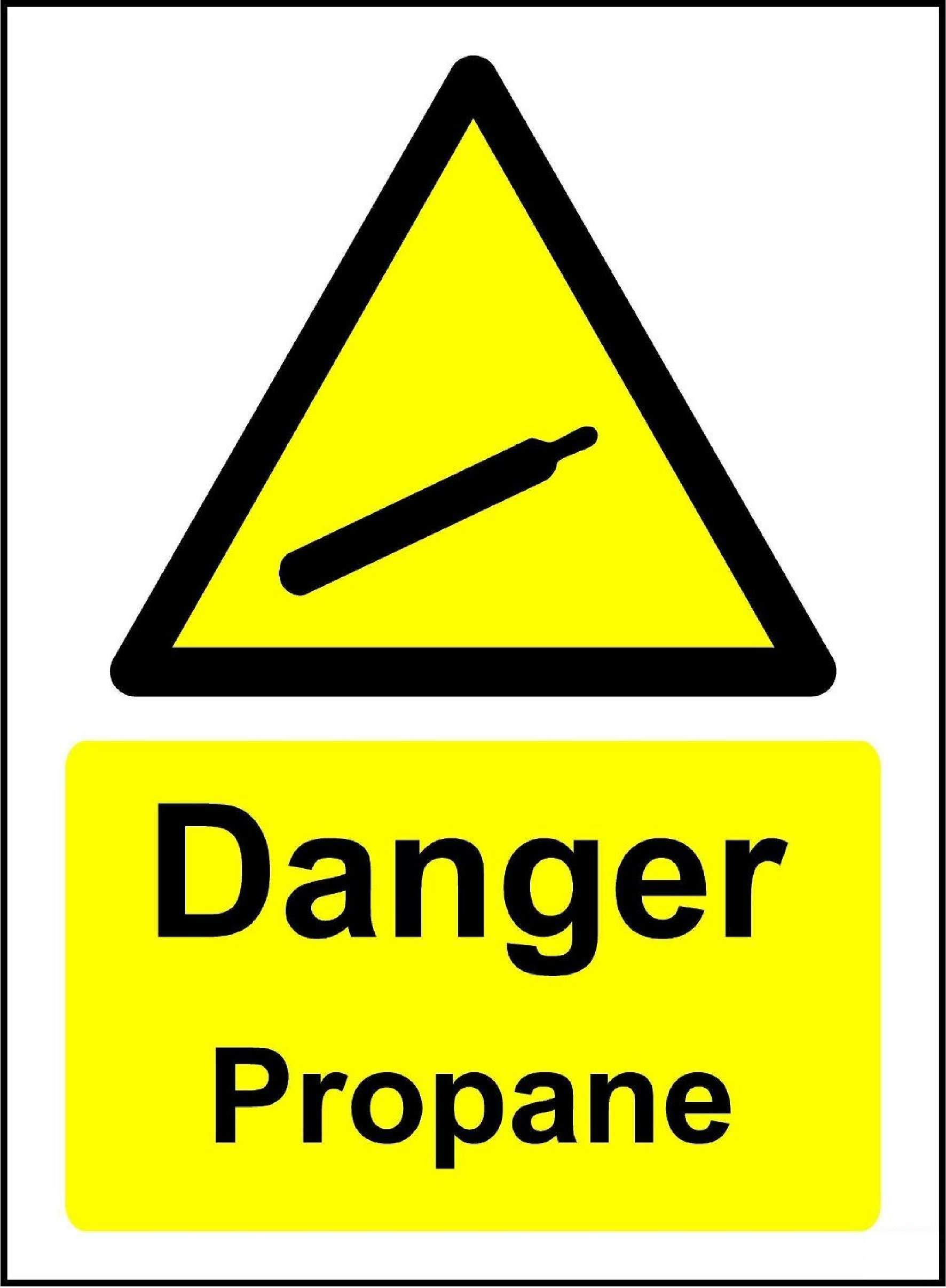 Kpcm Display Ltd Danger Propane Cylinder Safety Sign - 3Mm Aluminium Sign 300Mm X 200Mm