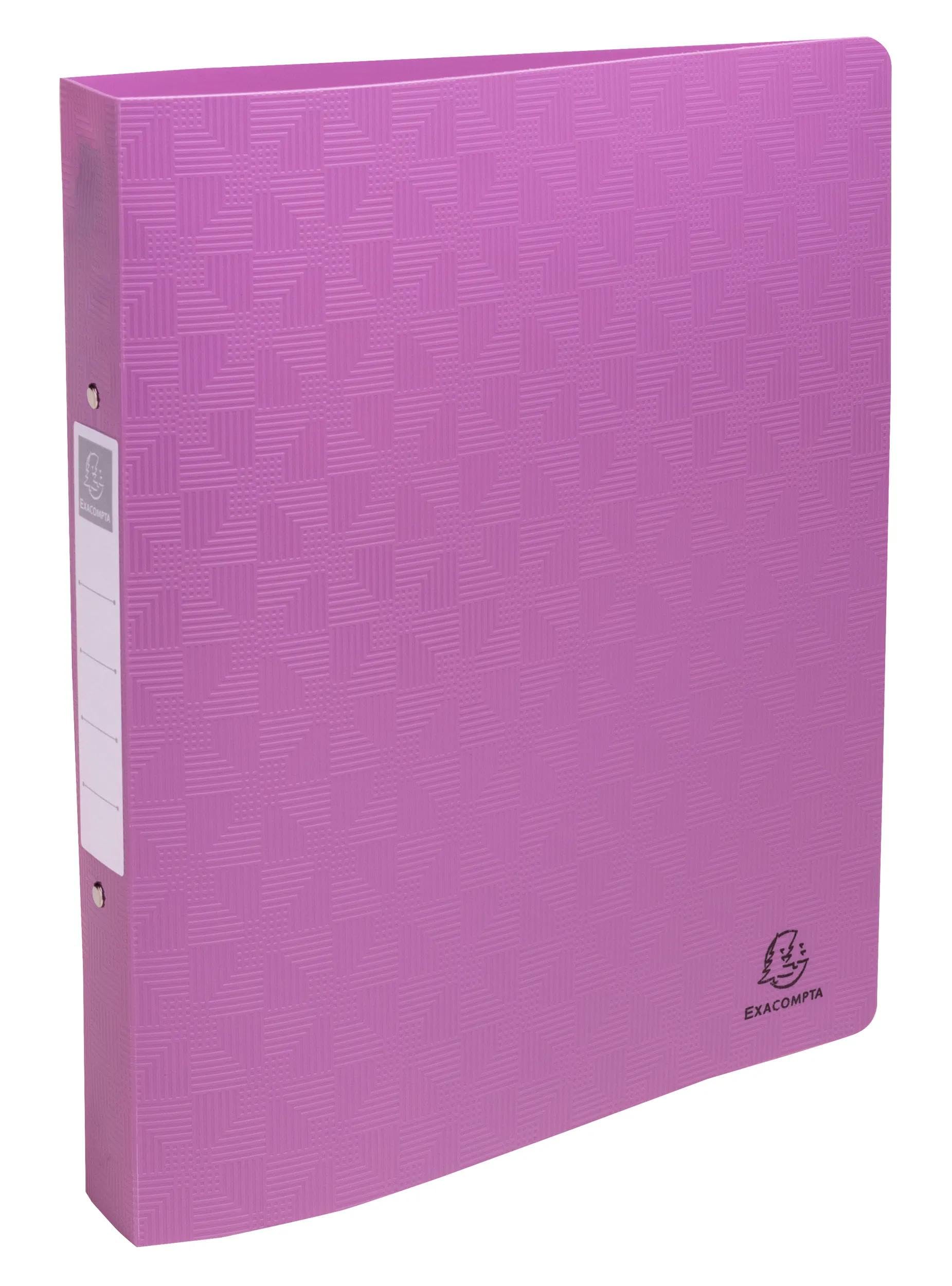 Exacompta - Réf. 54930E - Carton de 12 classeurs semi-rigides Pop'N Co - PP recyclé - 2 anneaux ronds - dos 40 mm - Format extérieur : 32x26,8 cm - Format à classer A4 Maxi - 4 couleurs assorties