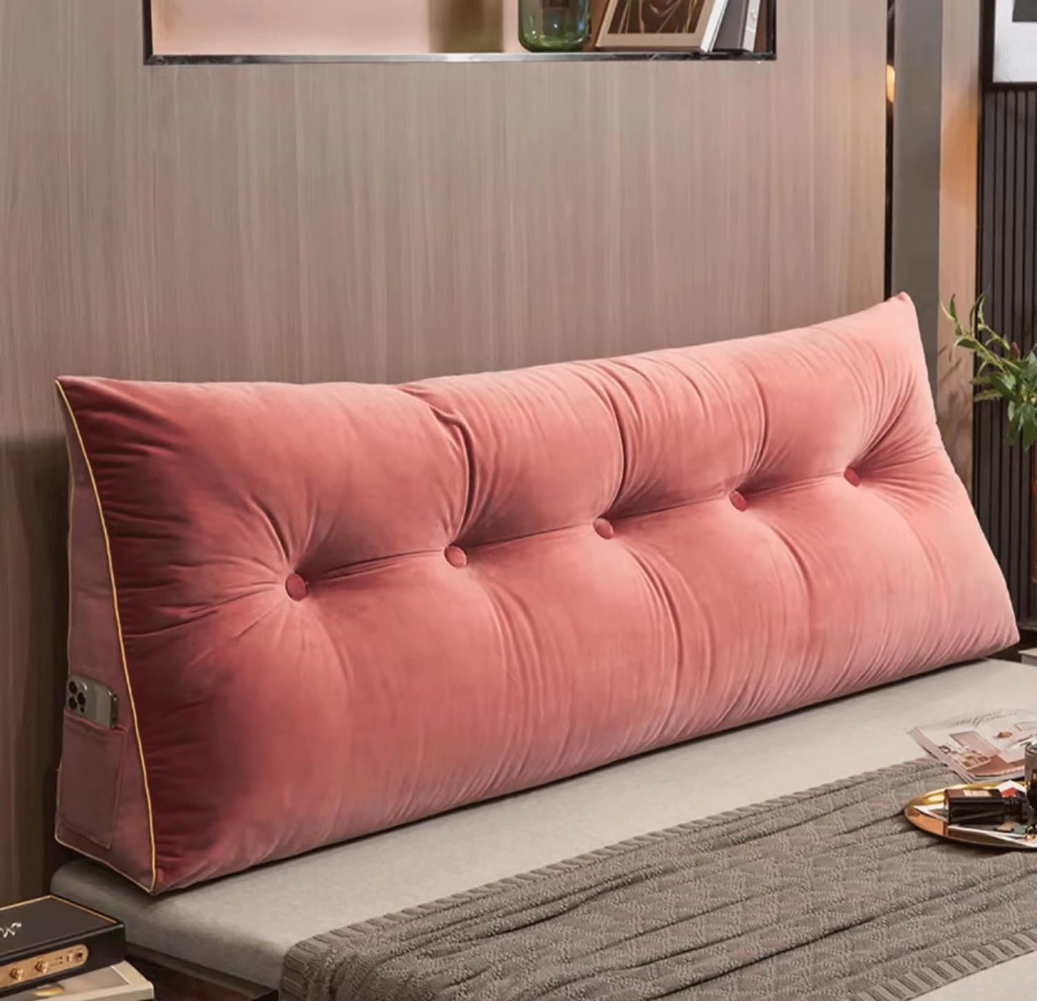 Oreiller de lecture triangulaire pour lire au lit confortablement grand format