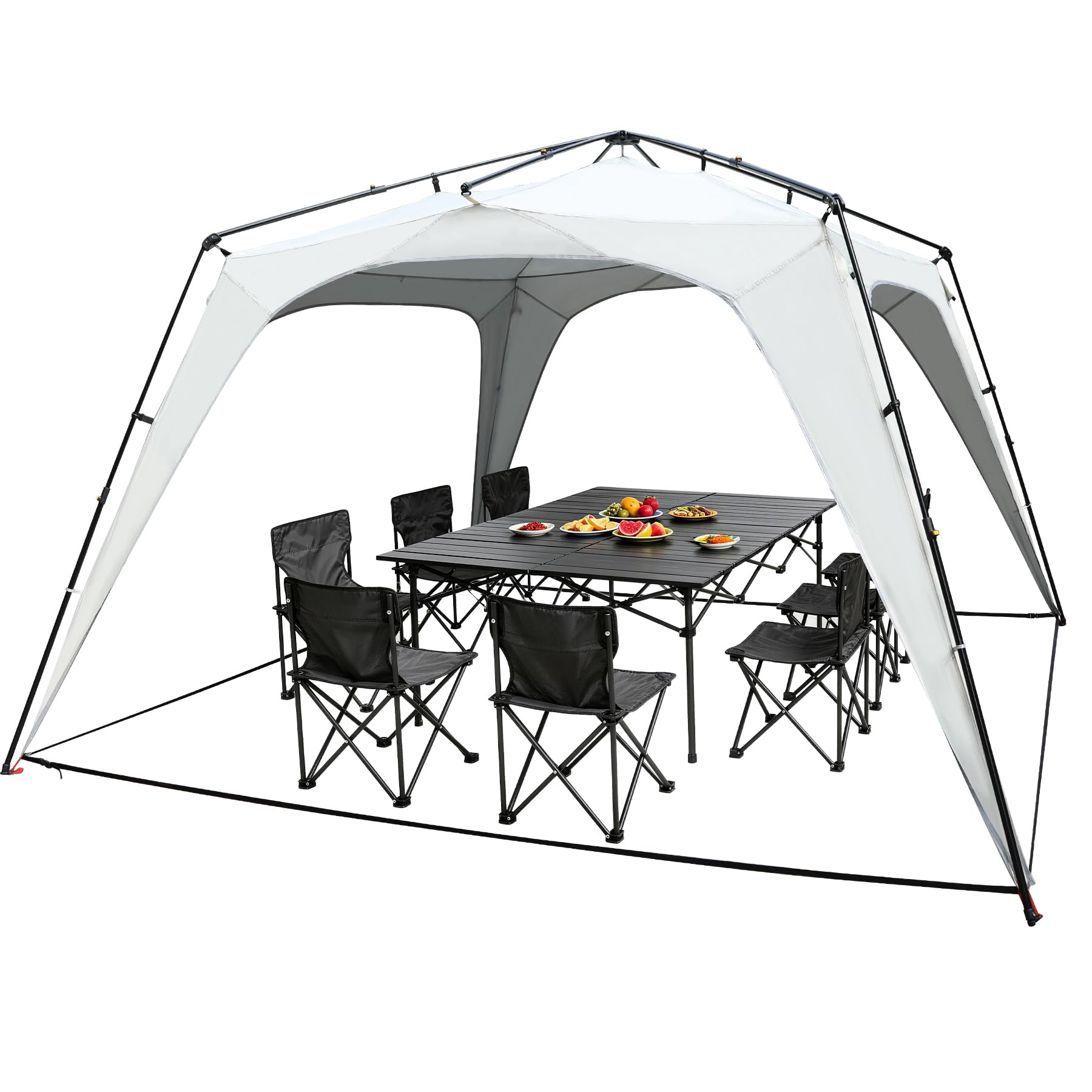 REDCAMP 3.2 x 3.2 m Pop-Up Event Shelter with Two Sides,Waterproof Camping Gazebo Tent, Portable Shelter Tent Canopy XL, 1-Minute Easy Setup, Beige