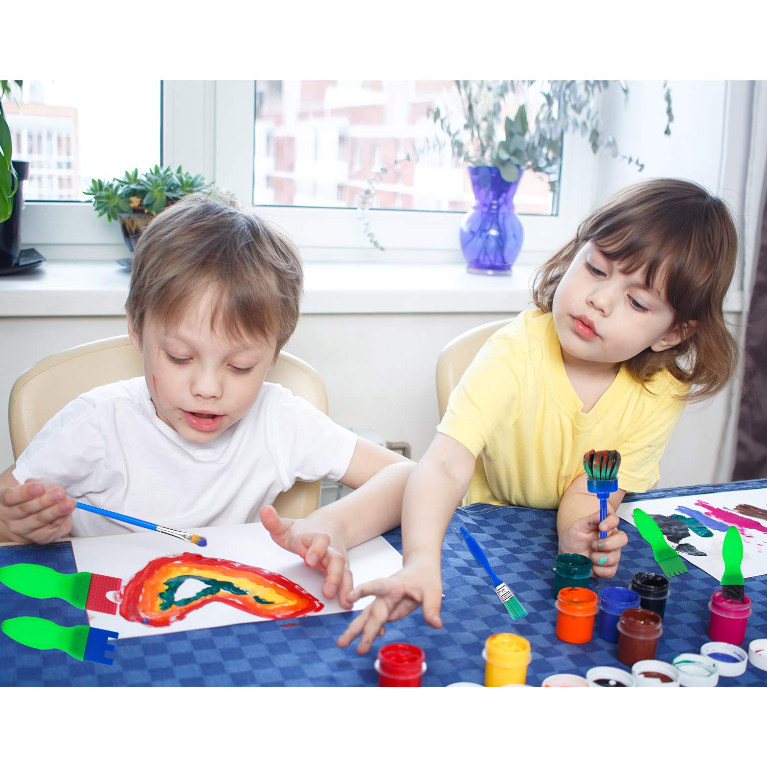 Kids Paint Sponges Set - 53 Piece Art Supplies -7