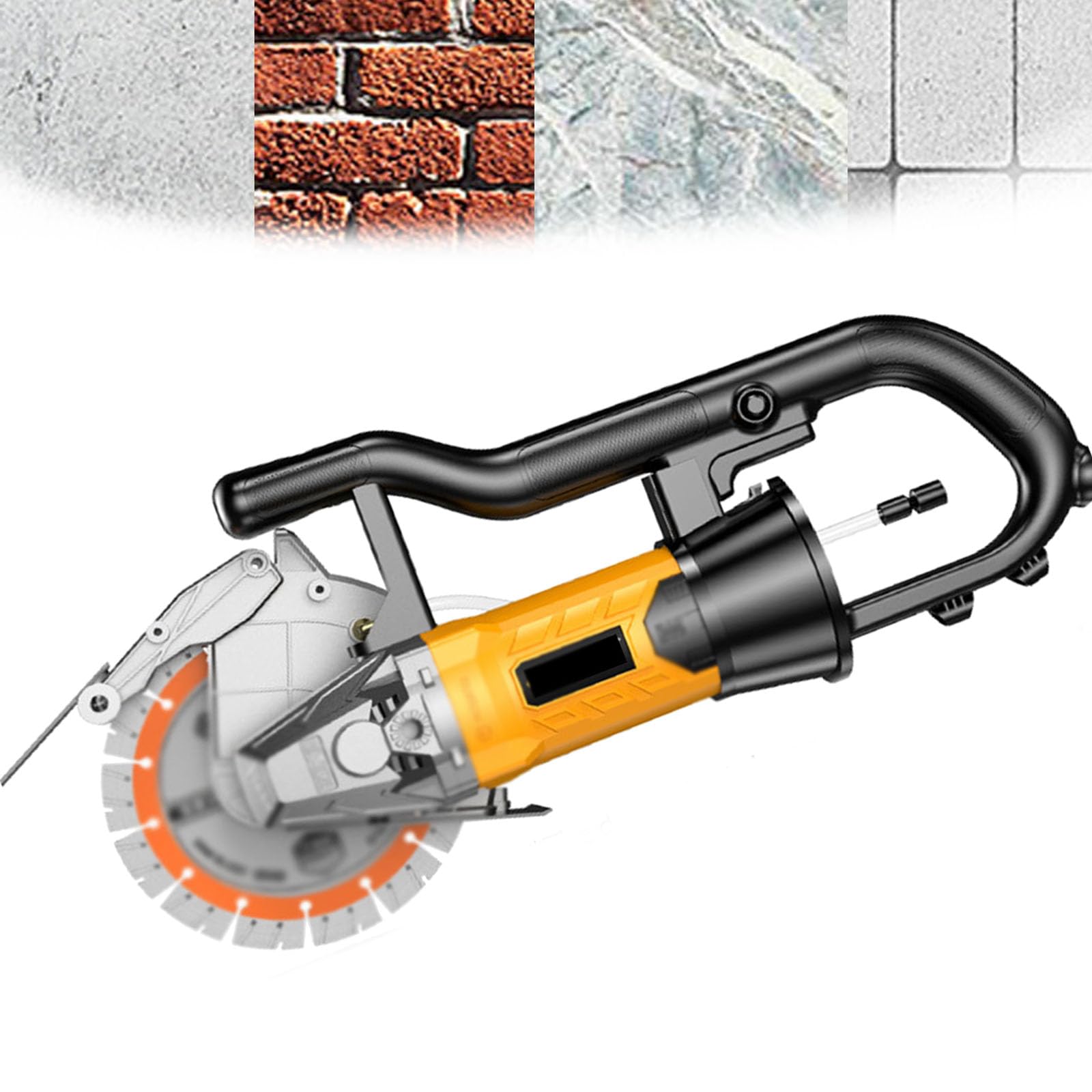Rainureuse électrique murale 4200 W avec dent de scie de 195 mm, profondeur de rainurage de 55 à 70 mm, largeur réglable, 7500 tr/min, de découpe de béton portative, protection contre les surcharges