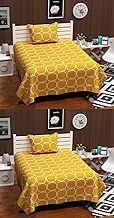 RVS DECOR 180 TC Cotton Single Bedsheet Combo – Soft, Breathable & Durable | Designer Floral Prints | Lightweight & Skin-Friendly | Includes 2 Single Bedsheets with 2 Pillow Covers (60 x 90 inch Each)