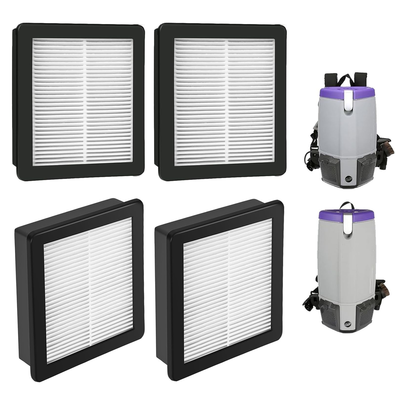 4 Pack 107315 Vacuum Filters for ProTeam Super Coach Pro 10