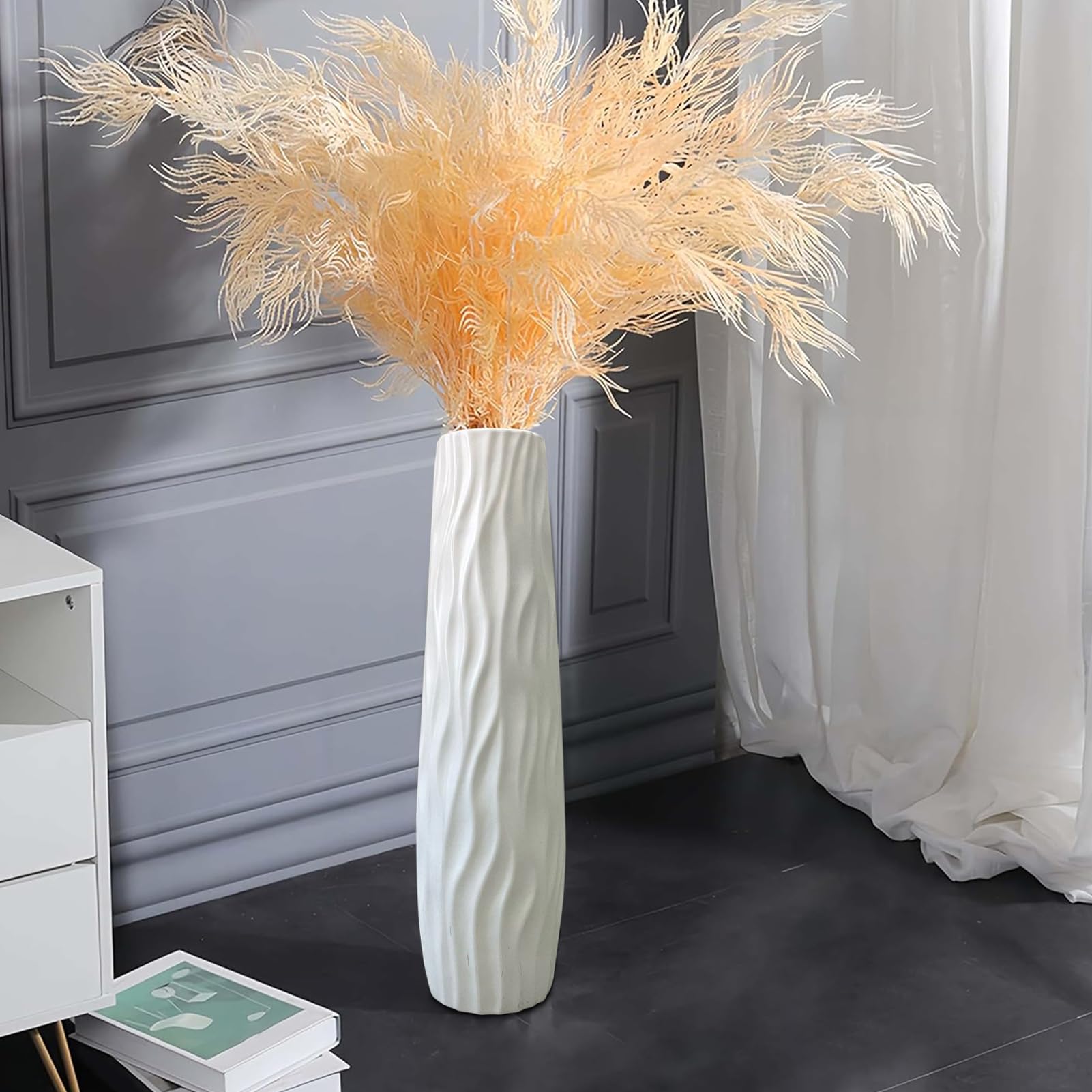 Jarrón de Pie Alto | 58 Cm Jarrones Decorativos para Flores,Centro De Mesa Decoración Grande Y Moderna para Boda Rústica Salón Lugar De Trabajo Cocina Hogar Dormitorio