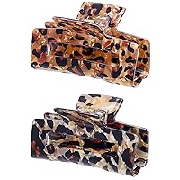 Vista 9 de Pinzas para el cabello con garra de plátano antideslizantes de 3 pulgadas, de caparazón de tortuga, de celuloide, de agarre fuerte, para cabello