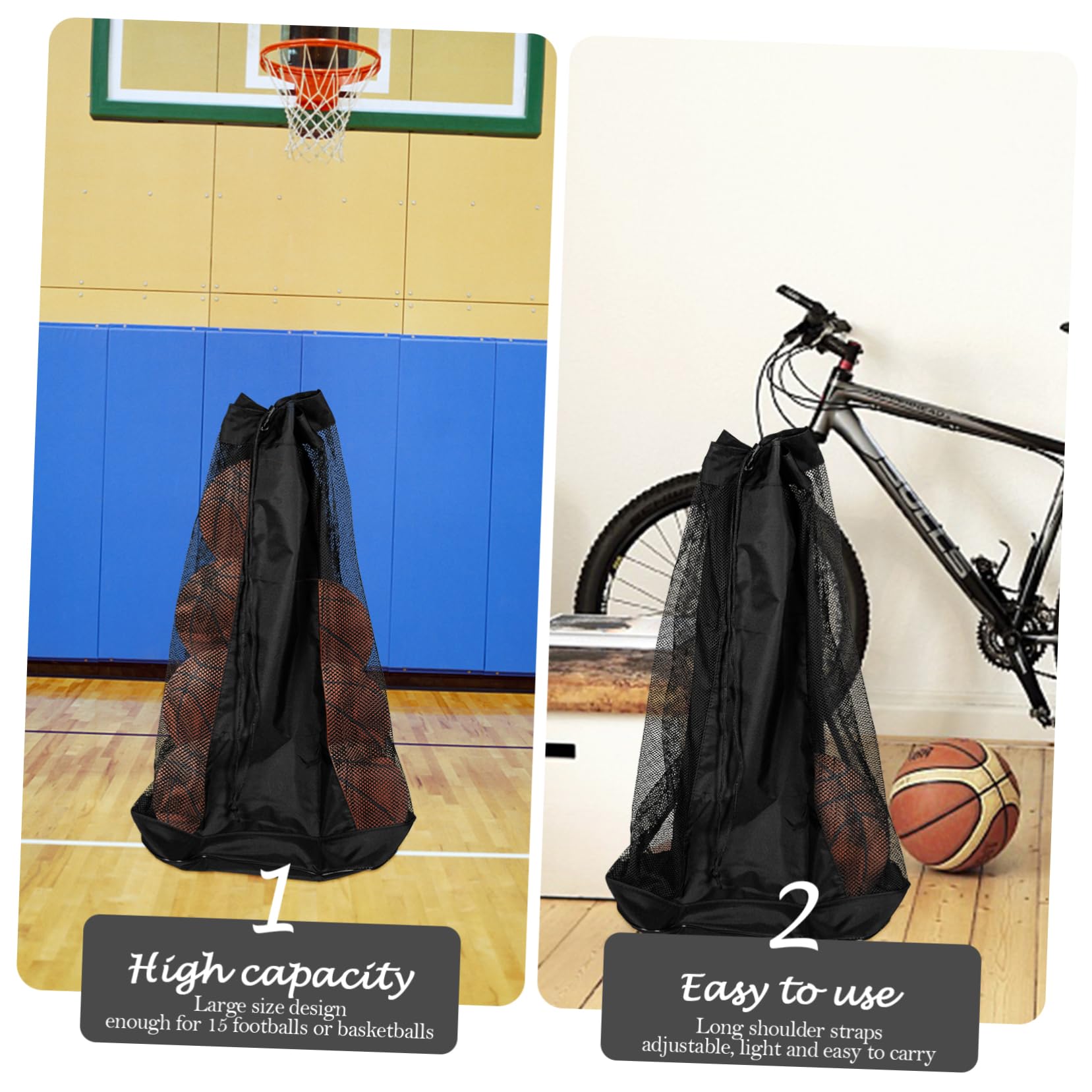 Amosfun Bolsa De Almacenamiento De Bolas Bolsa De Fútbol De Malla Bolsa De Malla para Equipos Bolsa De Pelota De Red Bolsa De Red De Natación Sola Bola Vóleibol Tela Oxford Aptitud Física