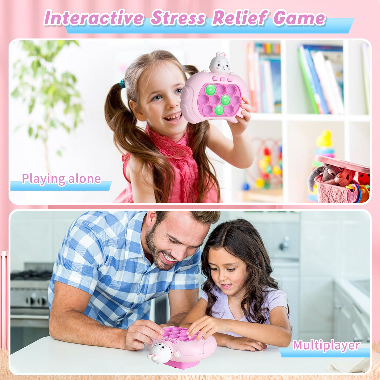 Jeu électronique Pop It - Console Portable Avec Bulles à Presser, 4 Modes, Jouet Anti-stress Enfants Adultes