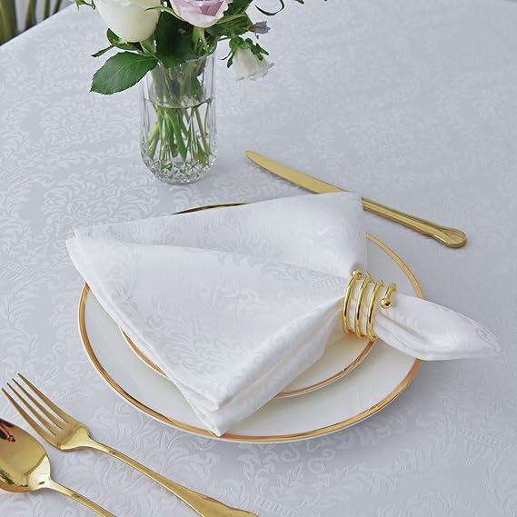 maxmill Jacquard Cloth Napkins 20 x 20 Inch Damask Pattern