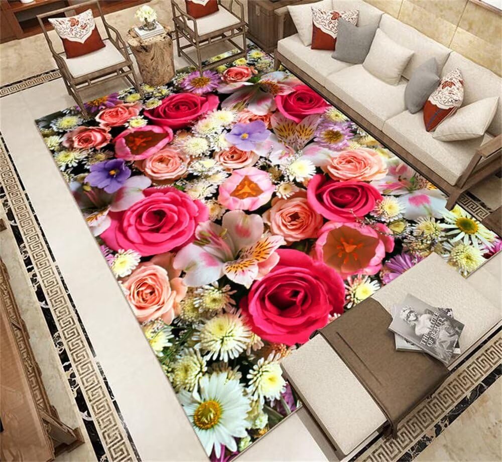 Tapis dessin terrasse extérieur et chambre motif floral élégant pour vos soirées