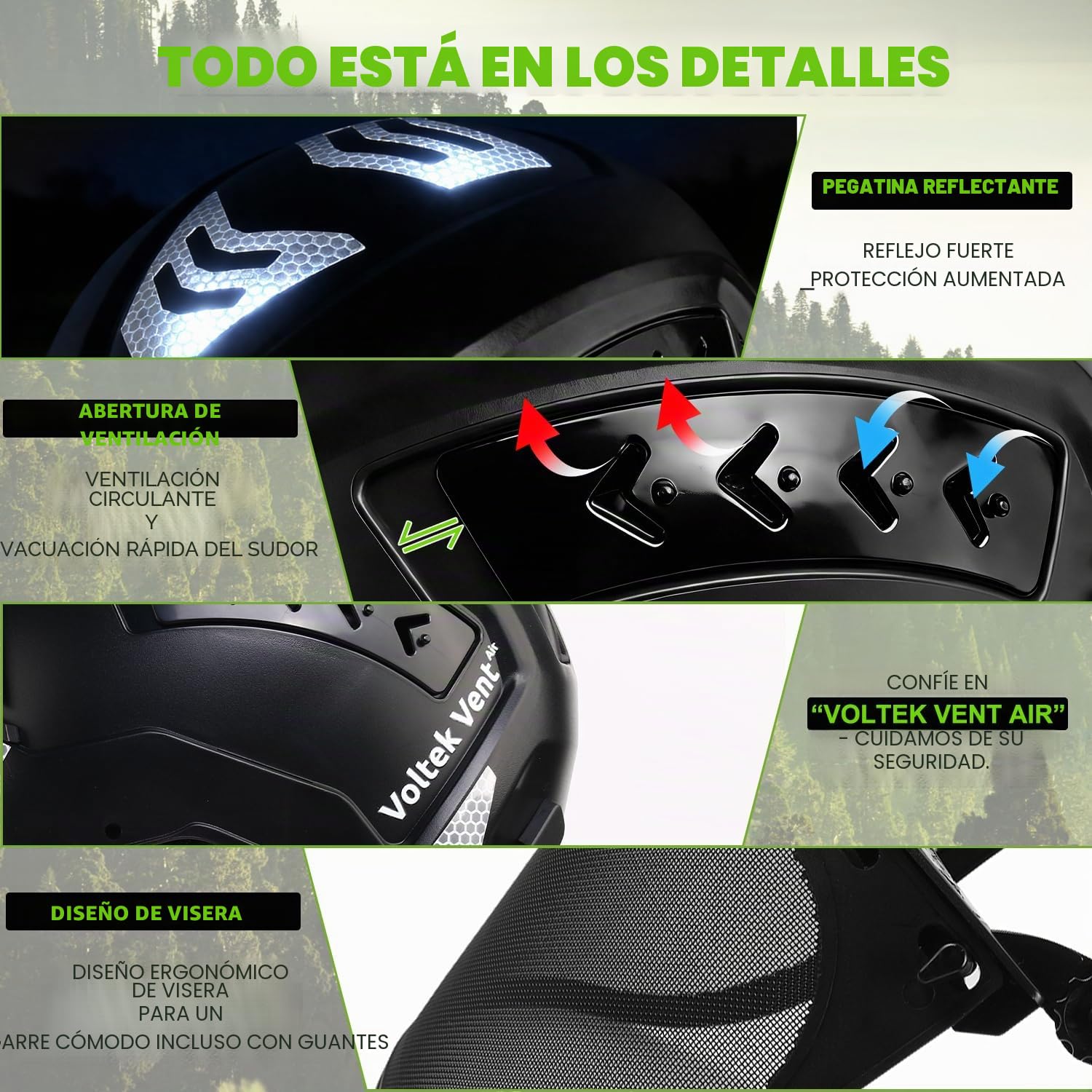 GREEN DEVIL VOLTEK Forest AIR - Casco de protección para trabajos forestales (ABS, certificación EN12492, aprobado EN397, absorción de impactos y resistencia a la penetración)