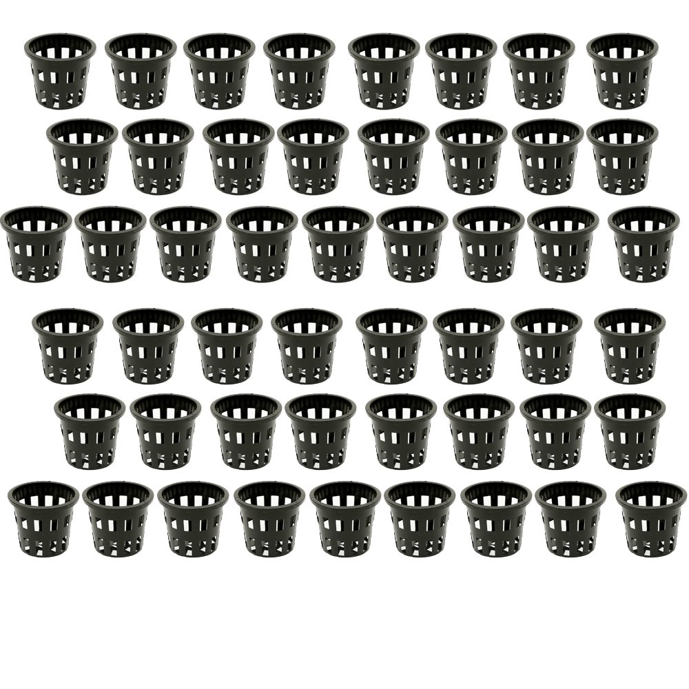 BIO BLOOMS AGRO INDIA PRIVATE LIMITED Netted Pots or Hydroponic and Aquaponics Pot Black Color Set of 50 Pcs Bio_160c