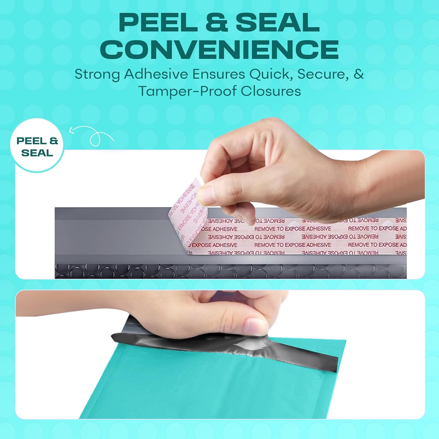Teal 10.5x16 Inch Large Poly Bubble Mailers #5 | Padded Envelopes with Self Seal | Air Lined Cushioned Bubble Mailer | Usable Size 10.5x15 | 100 Pack Bulk | Lightweight shipping Bags