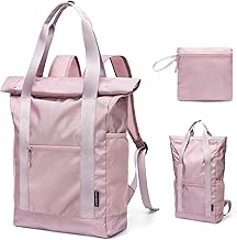 Foldable Backpack 2 in 1 Convertible Nylon Lightweight for Women Men Travel City Sports, Versatile Handbag, Casual Daypack 21.9L, Blueberry Pink