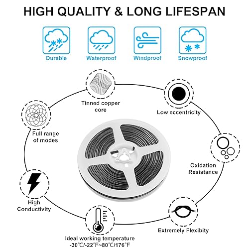 Miniatura 3 de Cable eléctrico de calibre 22 y 2 conductores, cable de conexión de cobre estañado rojo y negro de 22 AWG, cable de conexión de cobre estañado de