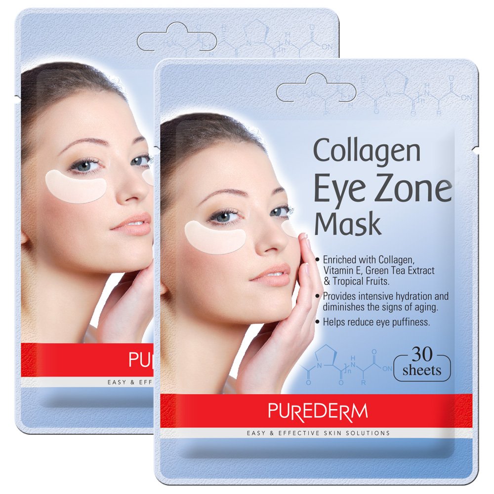 Purederm2 Pack Total 60(30 in each pack) Collagen Eye Zone Pad Patches Mask Wrinkle Care (2 Pack)