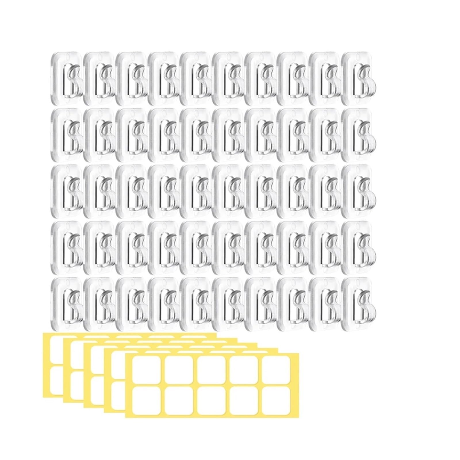 FJQFHH Gutter Hooks Shape, Transparent Self Adhesive Wall Mounted Outdoor Light Hook(50pc)