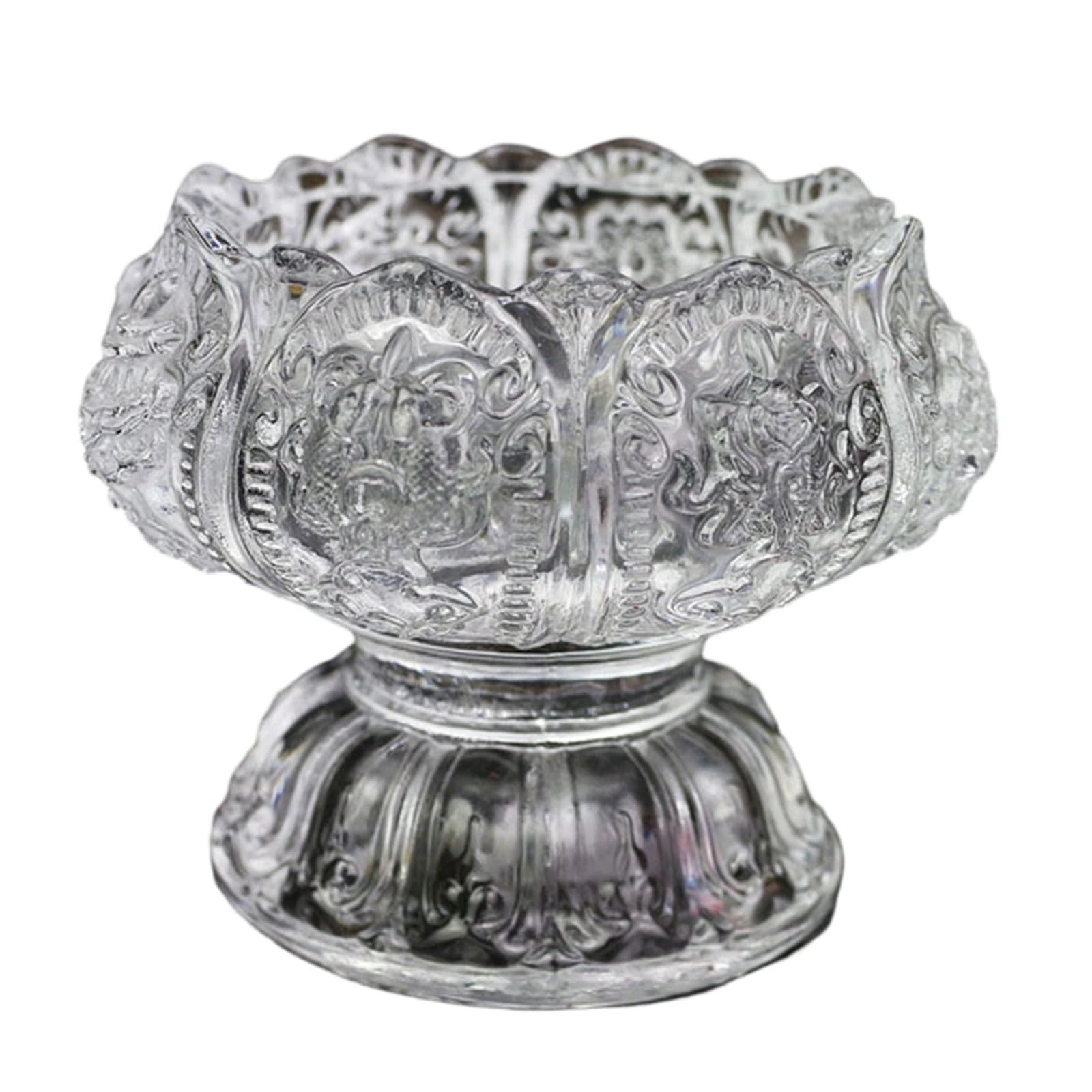 Ekoama Elegant Crystal Lamp Base With Traditional Eight Lucky Patterns For Buddhist Worship And Home Decor