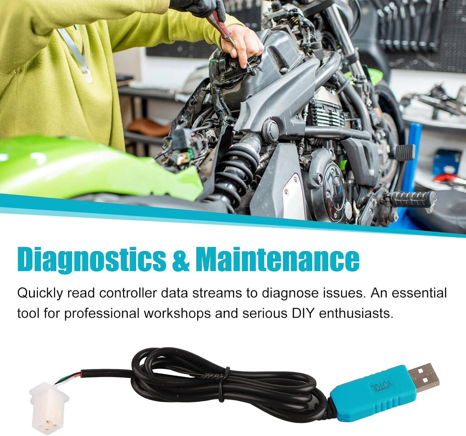 Electric Motorcycle USB Controller Cable RS323 Sensitive USB to TTL Compatible with VOTOL Controller
