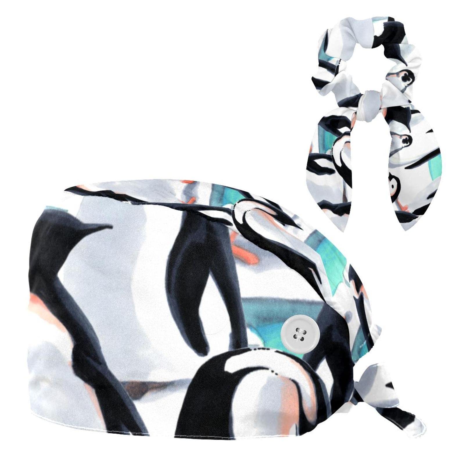 Allenada Bouffant Caps with Hair Tie Working Cap with Sweatband Tie Back Hats Nurse Hat Bright Galaxy