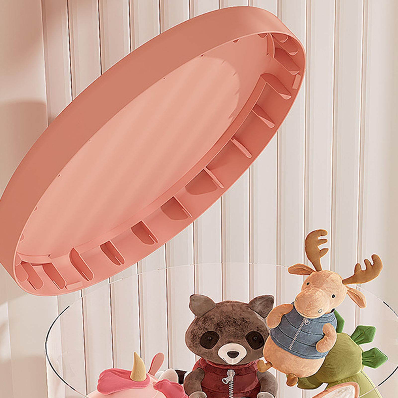Tube de rangement vertical pour peluche avec roues, anti-poussière