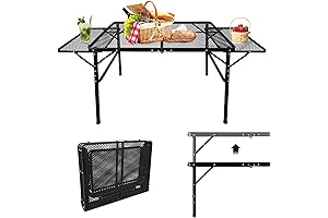 Folding Aluminum Camp Table: Portable Outdoor Table for Camping, Picnics, and Grilling