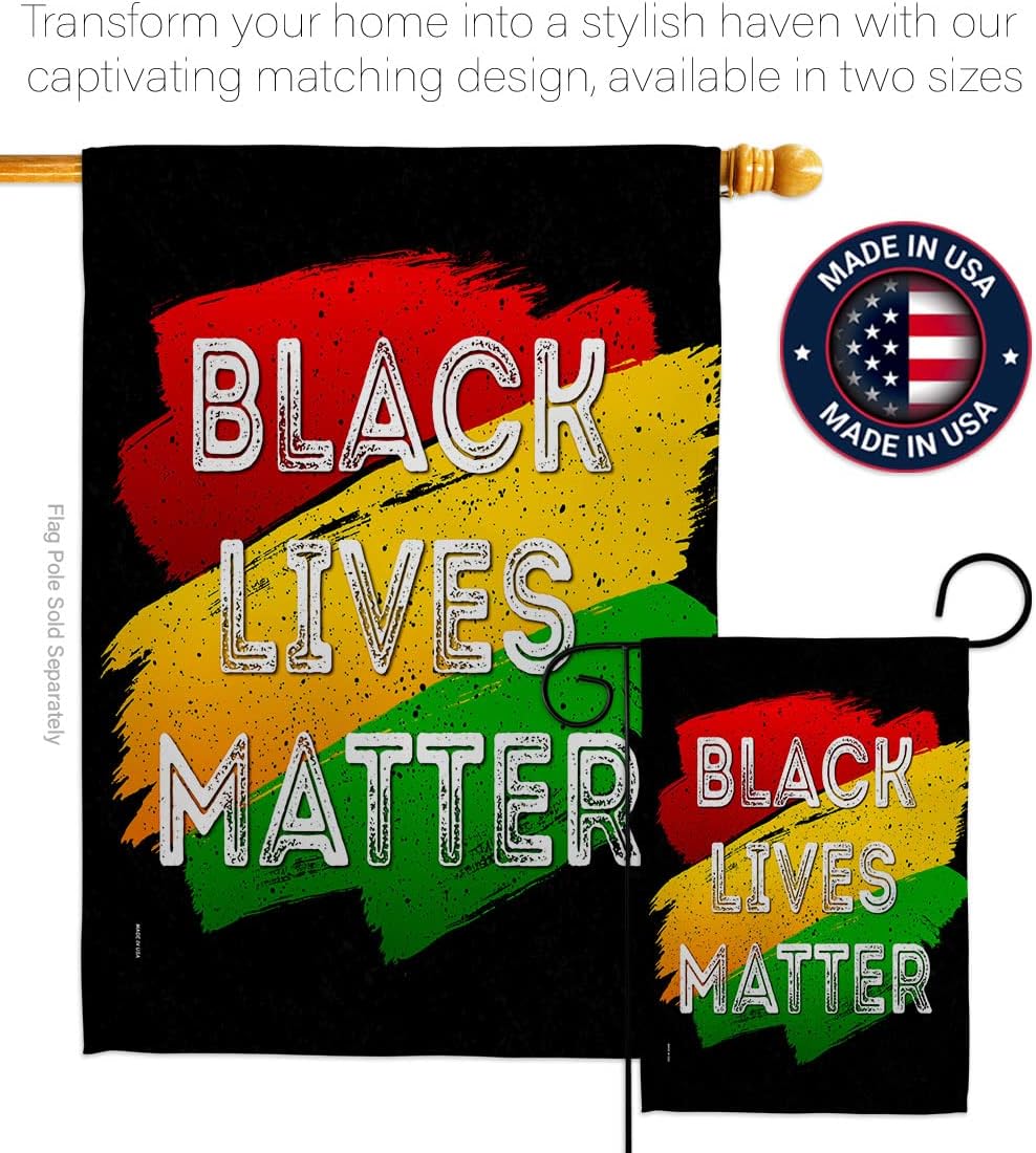 Black Lives Matter Black Lives Freedom Set Support Cause BLM Anti Racism Revolution Movement Equality Social Decoration Banner Small Garden Yard Gift Double-Sided, House Flag 28" x 40", Thick Fabric