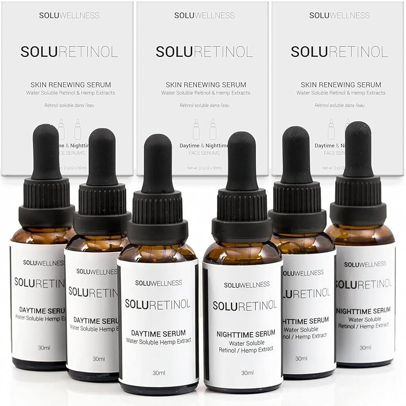 Sérum facial com retinol SOLURETINOL, conjunto diurno e noturno, 2 x 30 mL
