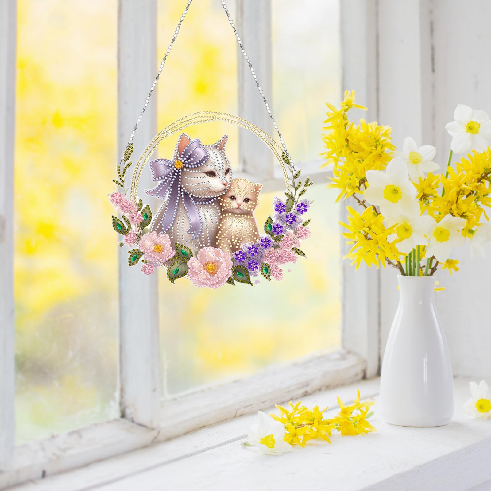 CXINLky DIY Diamant Art Peinture Pendentif Avec Chaîne